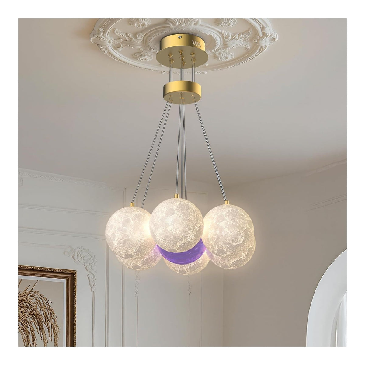 Suspension decoratif Ambre et Transparent avec diffusion lumineuse harmonieuse