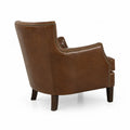 Fauteuil en cuir avec pieds en bois