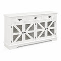 Buffet en Bois MDF avec Portes Treillis Blanc