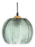 Luminaire Ambre et Vert a silhouette graphique de type lustre E27