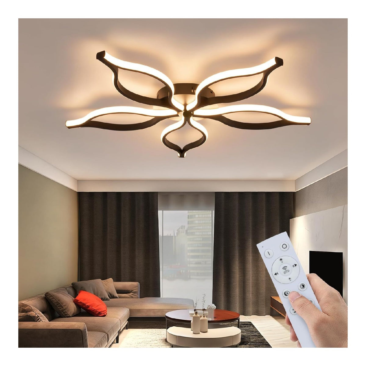 Plafonnier Noir et Ambre a presence elegante et lumiere agreable 75 W
