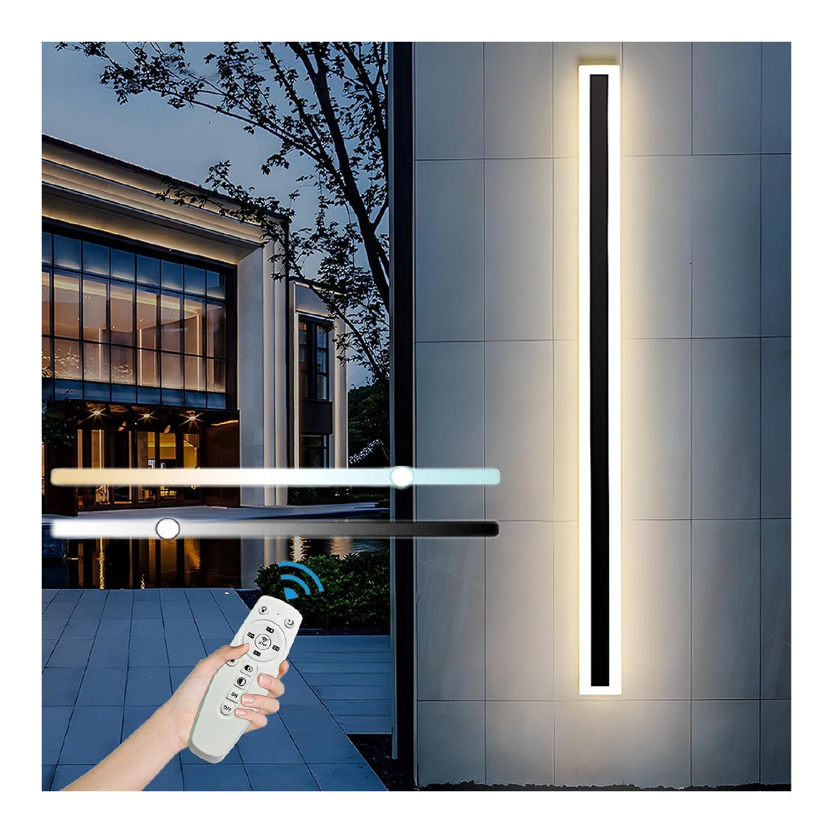 Solution lumineuse Noir et Blanc au dessin sobre en format applique murale 36W IP65 3000K