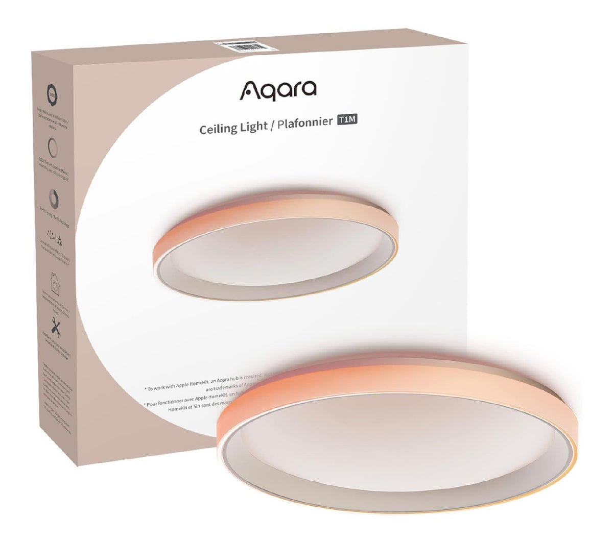Plafonnier Rouge et Transparent aux lignes epurees avec eclairage confortable 40W 6500 K