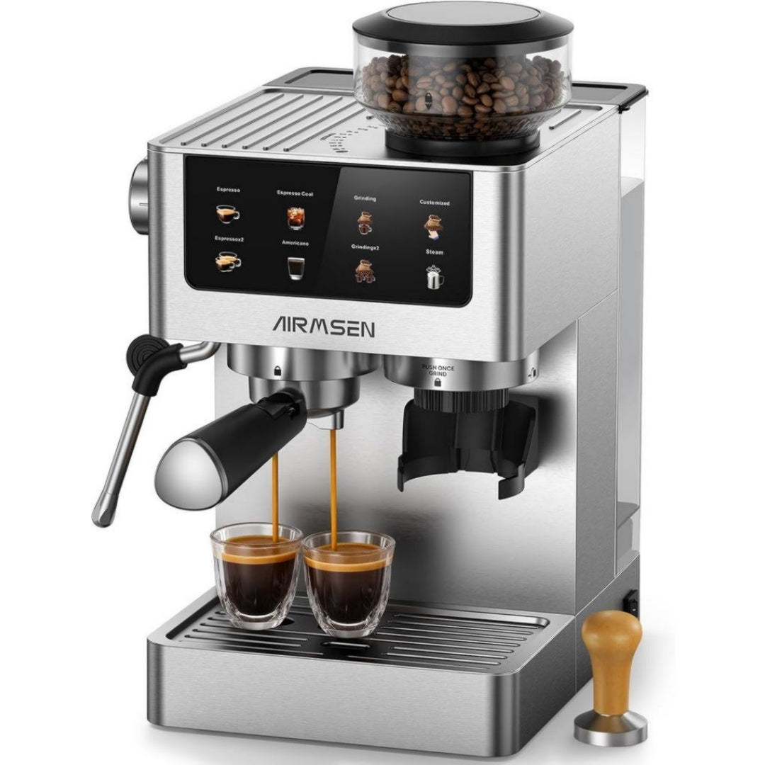 Airmsen Machine a cafe 1.8 L 1350 W Acier inoxydable Compact