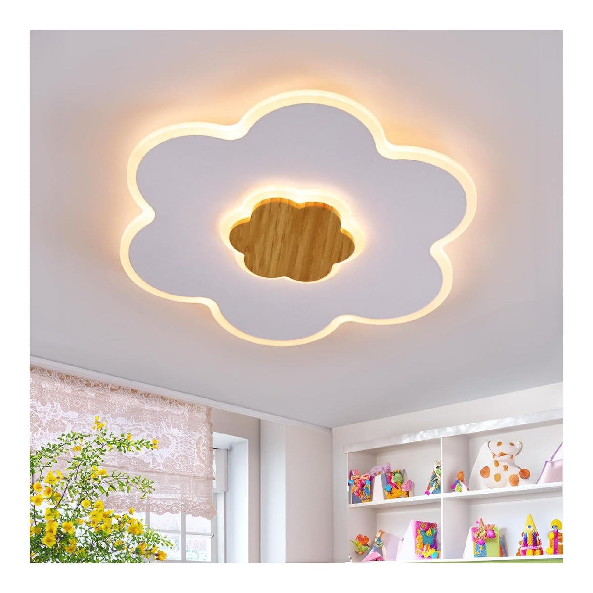 Plafonnier decoratif Blanc et Ambre avec diffusion lumineuse harmonieuse 28W 3000K