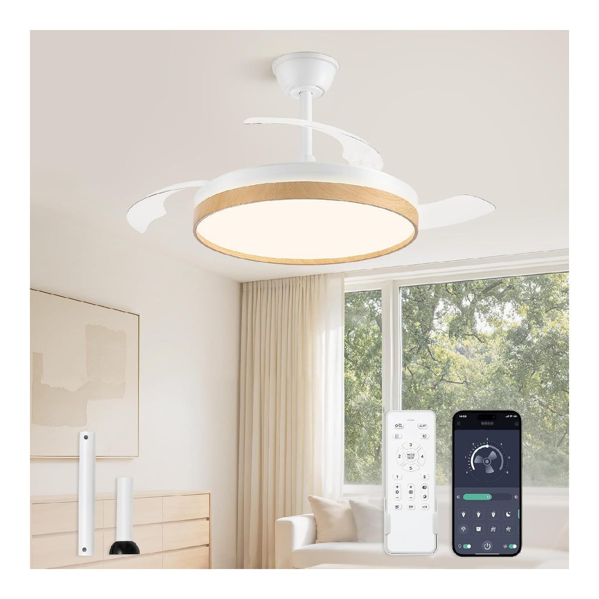 Suspension decoratif Ambre avec diffusion lumineuse harmonieuse 6000K