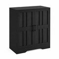 Buffet en Bois Noir ¨¤ 2 Portes