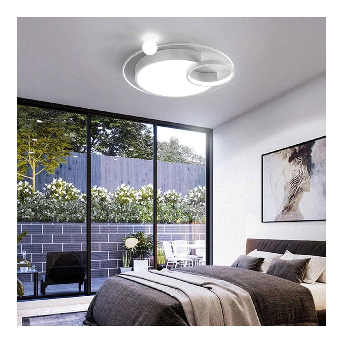 Lustre Noir et Blanc au style moderne avec conception fonctionnelle 3000K 6L-2576