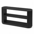 Console en bois noir avec ¨¦tag¨¨res