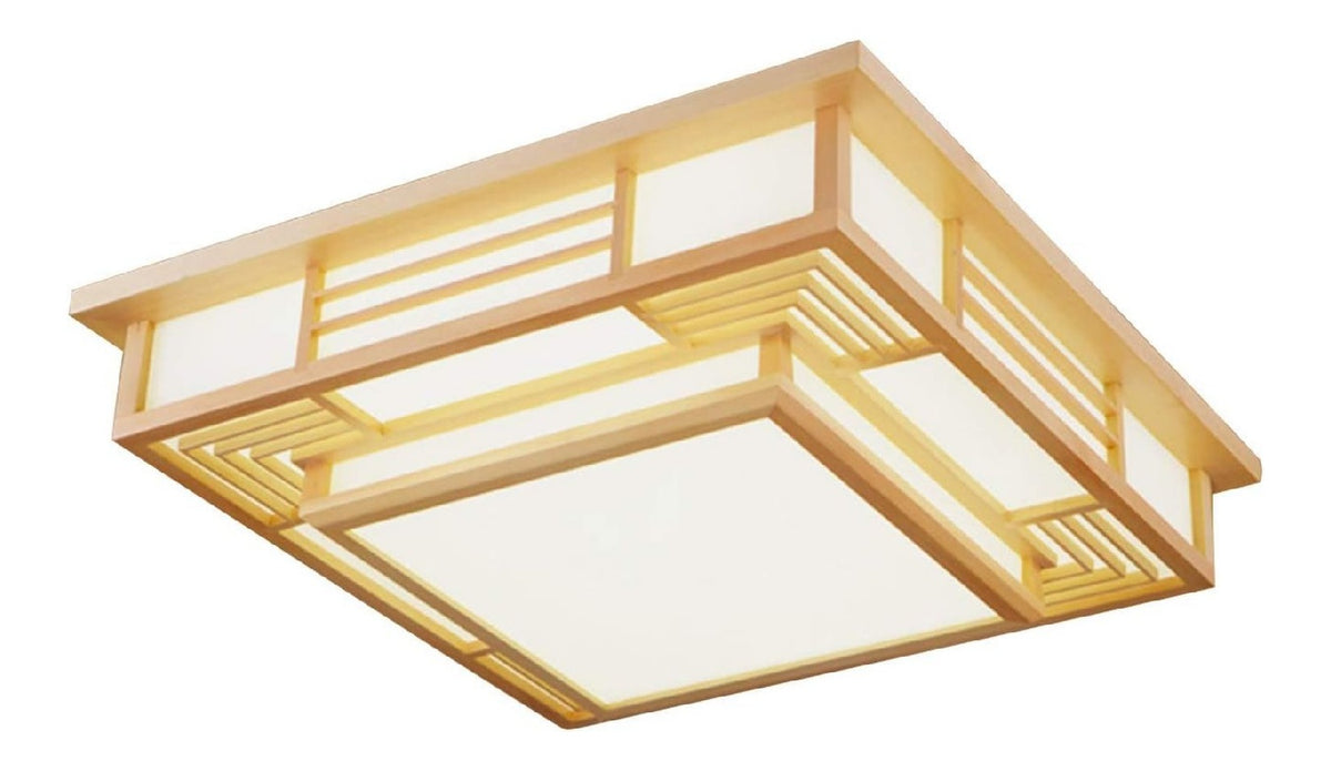Luminaire Ambre et Rouge a silhouette graphique de type plafonnier