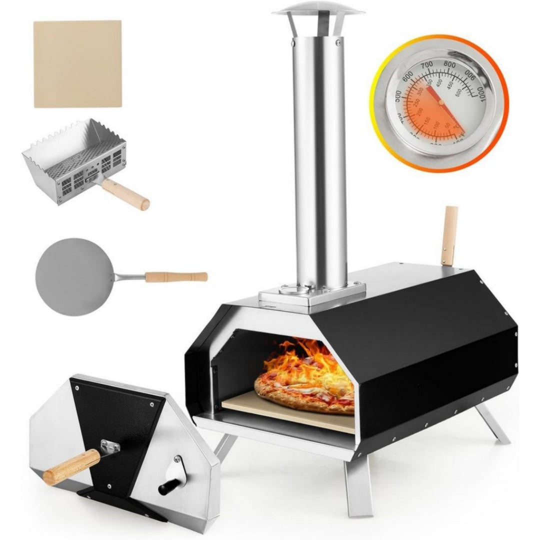 Gymax Four a pizza Inox Compact Portable