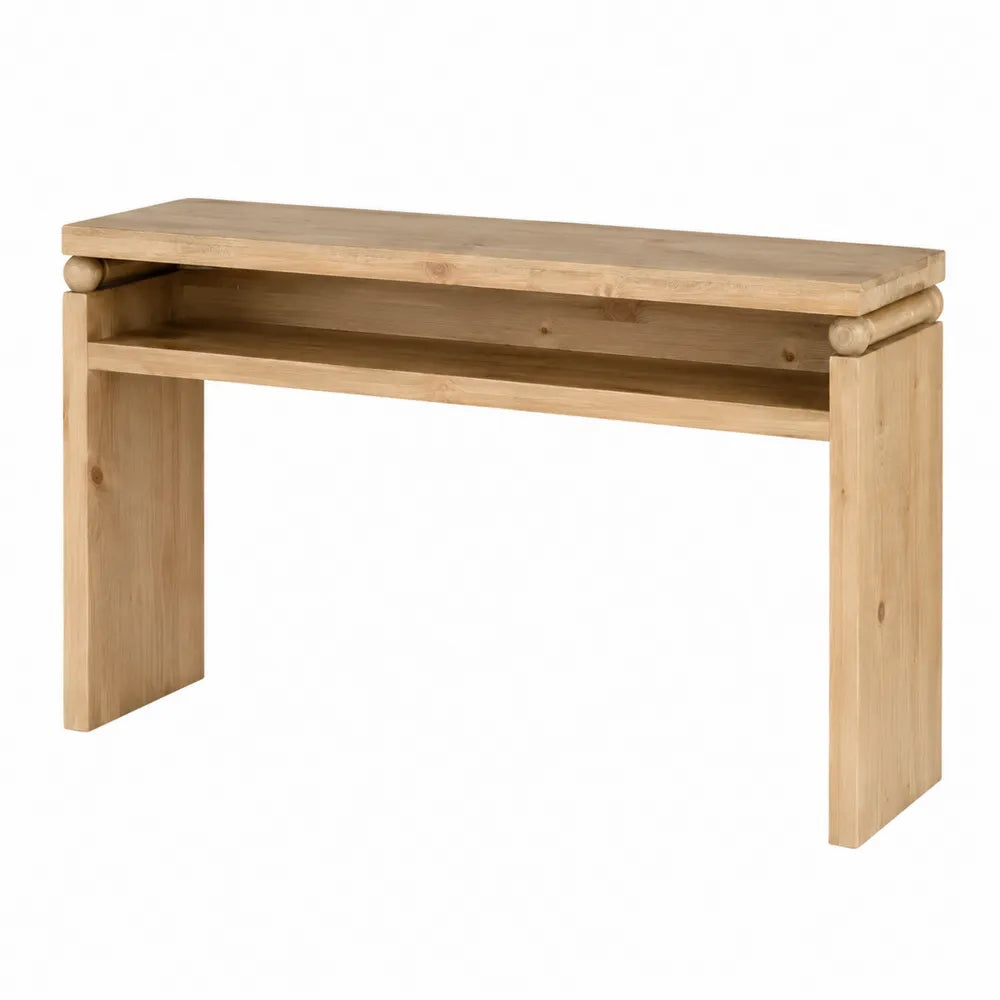 Console en Bois de Pin avec ¨¦tag¨¨re Int¨¦gr¨¦e 120 cm