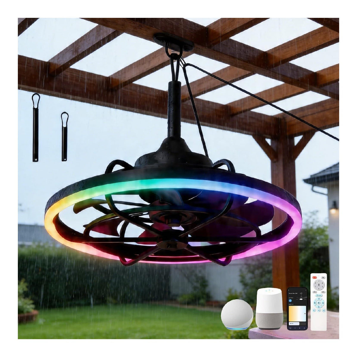 Luminaire Noir et Blanc a silhouette graphique de type plafonnier IP65 3000K