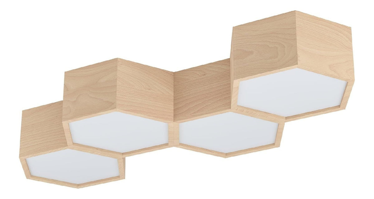 Solution lumineuse Blanc et Ambre au dessin sobre en format plafonnier E27