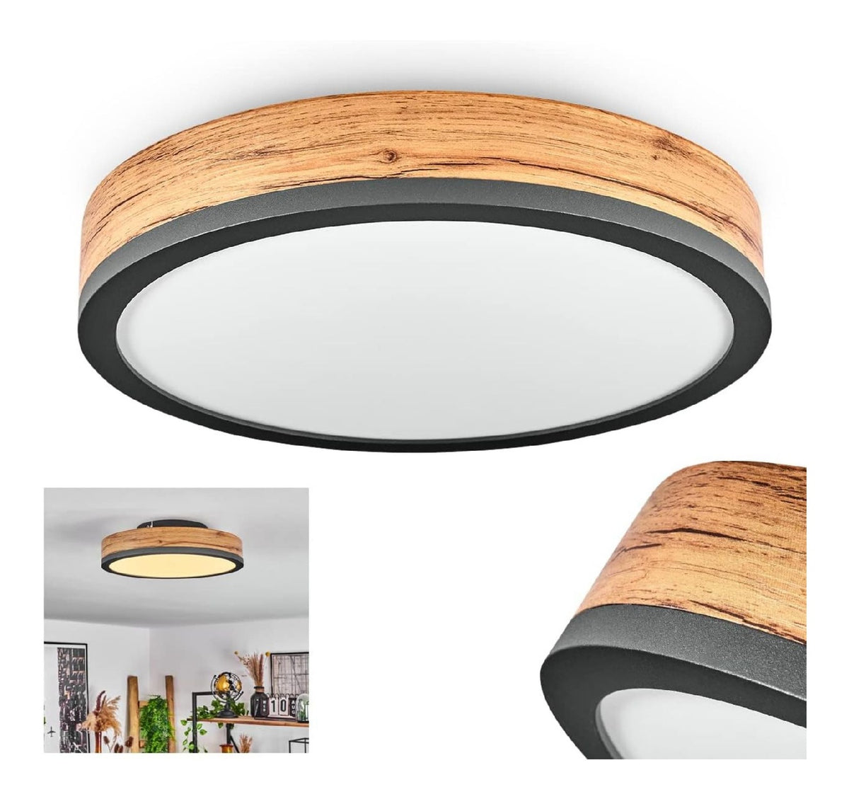 Plafonnier Blanc et Ambre a presence elegante et lumiere agreable IP20 3000 K