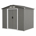 Abri de jardin en m¨¦tal gris avec ventilation