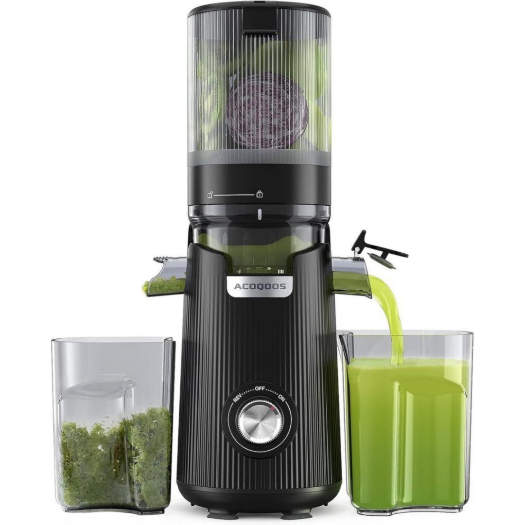 Acoqoos Extracteur de jus 1.8 L 300 W Noir Compatible lave-vaisselle Portable