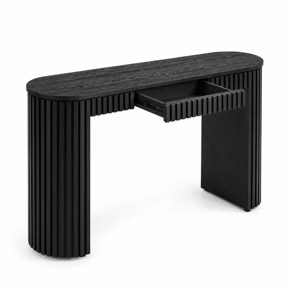 Console en bois noir avec tiroir
