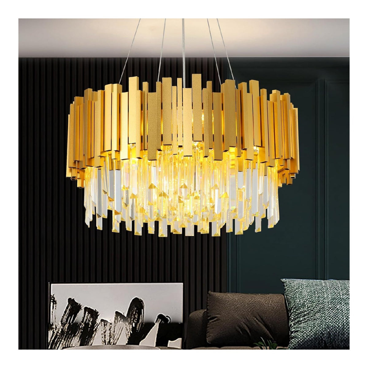 Suspension decoratif Ambre et Transparent avec diffusion lumineuse harmonieuse E14