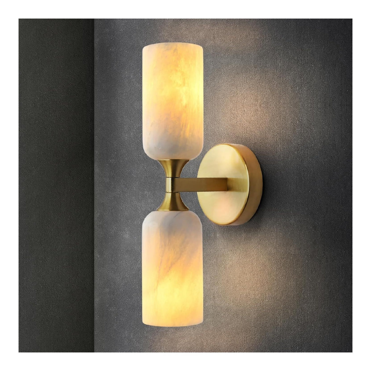 Luminaire Blanc et Dore a silhouette graphique de type applique murale