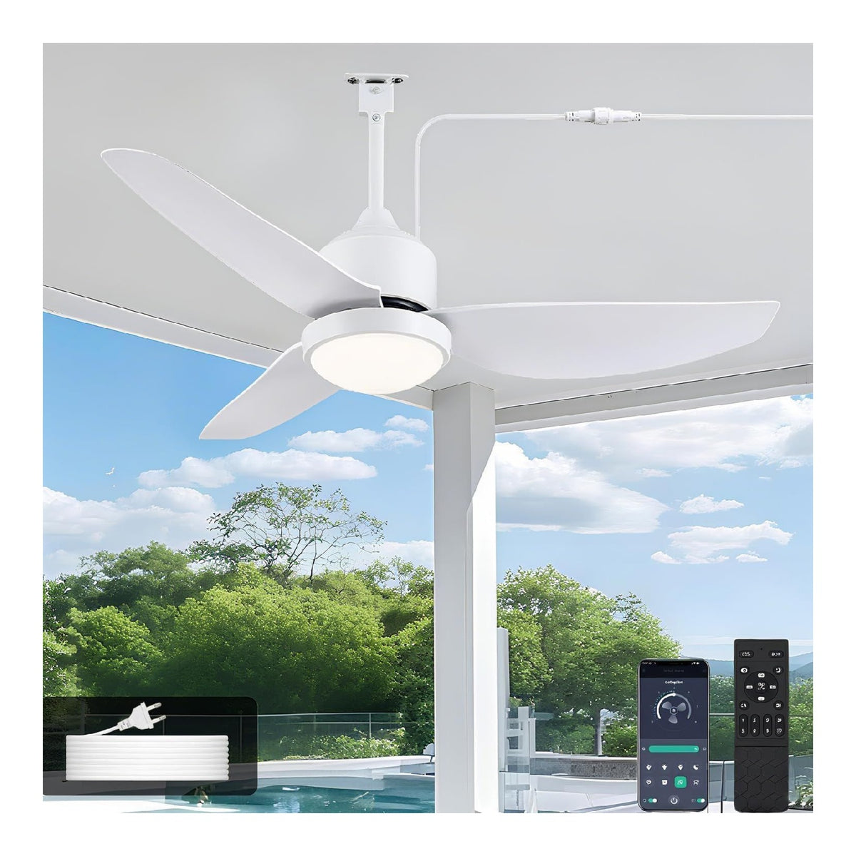 Lustre decoratif Blanc et Rouge avec diffusion lumineuse harmonieuse IP65 3000K