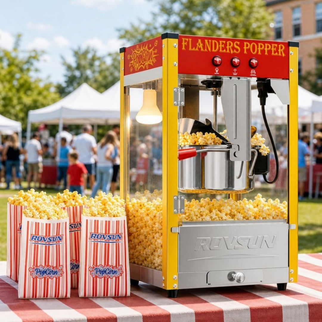 Rovsun Appareils a popcorn 800 W Noir Compact Portable