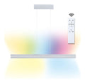 Suspension decoratif Blanc et Argente avec diffusion lumineuse harmonieuse 19W