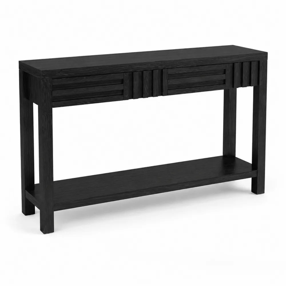Console en bois de ch¨ºne noir avec ¨¦tag¨¨re inf¨¦rieure