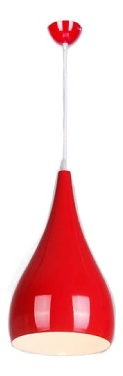 Luminaire Ambre et Rouge a silhouette graphique de type suspension E27