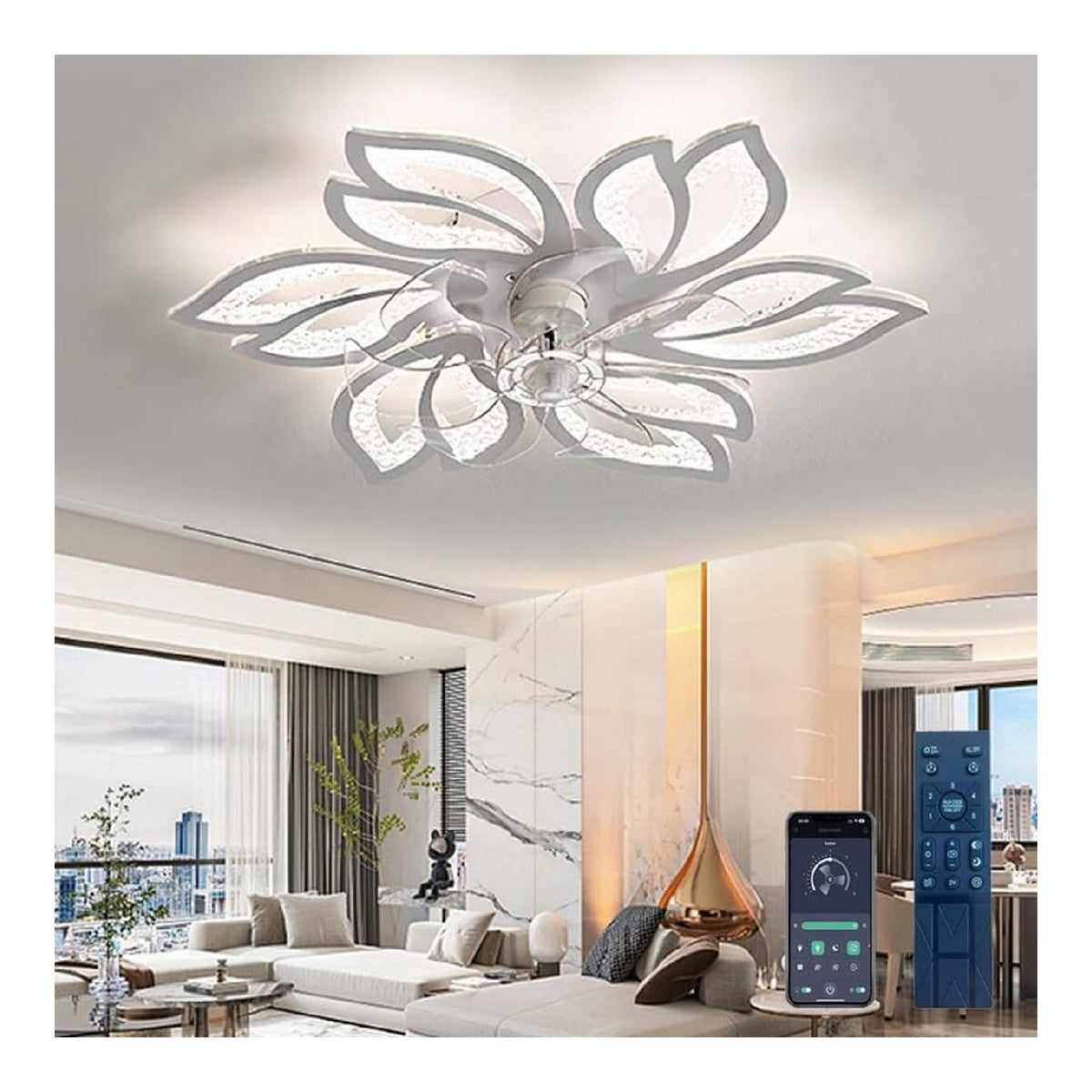 Lustre Blanc et Ambre au style moderne avec conception fonctionnelle