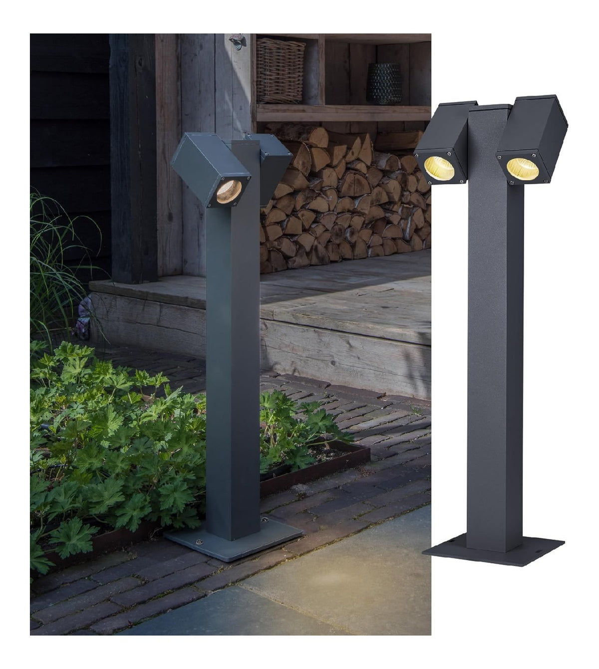 Luminaire Noir a silhouette graphique de type luminaire 7W IP44 GU10