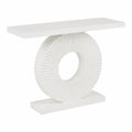 Console en MDF Blanc Forme Circulaire 120x30x80 cm
