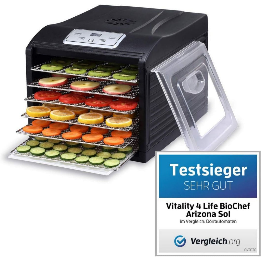 Vitality4life Deshydrateur alimentaire 500 W Noir Programmable