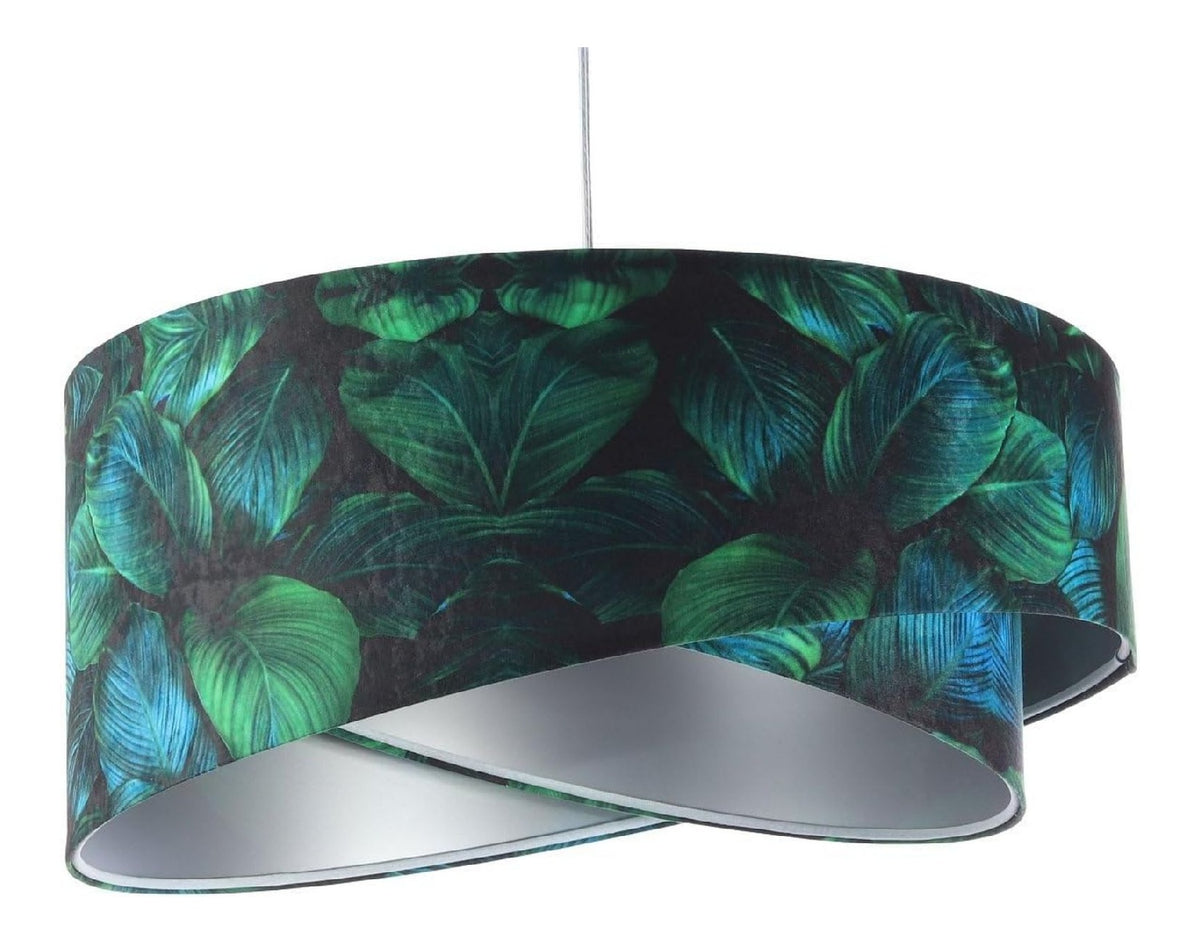 Luminaire Argente et Vert a silhouette graphique de type suspension 60 W IP20