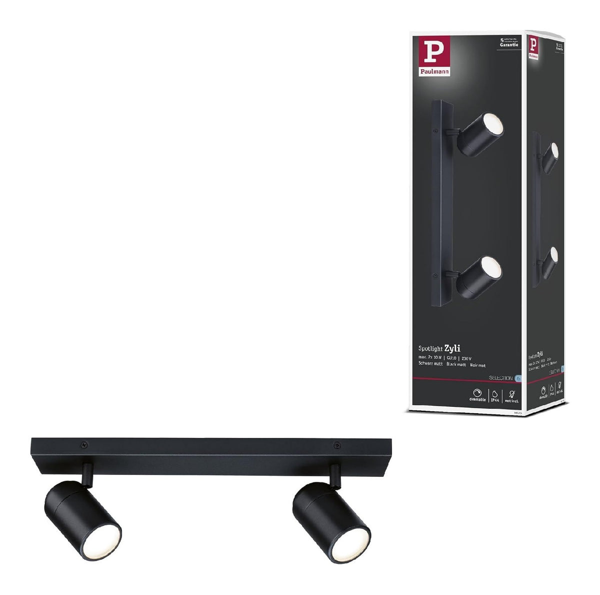 Eclairage Noir et Rouge contemporain en version spot de plafond 10W IP44 GU10