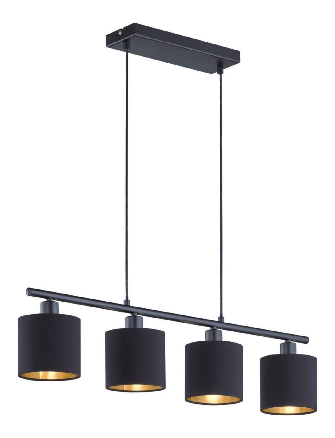 Suspension Noir et Dore au style moderne avec conception fonctionnelle 28 W E14
