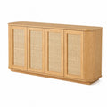 Buffet en Bois de Ch¨ºne et Rotin 4 Portes 180 cm