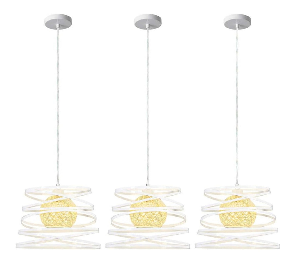 Suspension Noir et Blanc a presence elegante et lumiere agreable 60W E27
