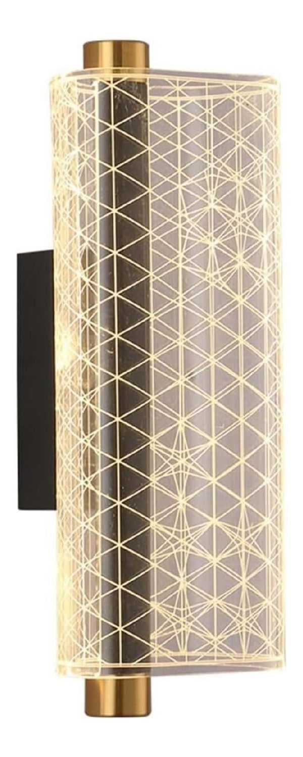 Eclairage Blanc et Dore contemporain en version applique murale 14 W