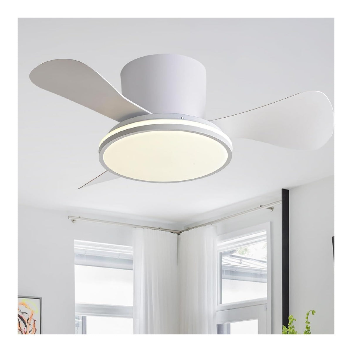 Plafonnier Noir et Blanc a presence elegante et lumiere agreable 24-2331