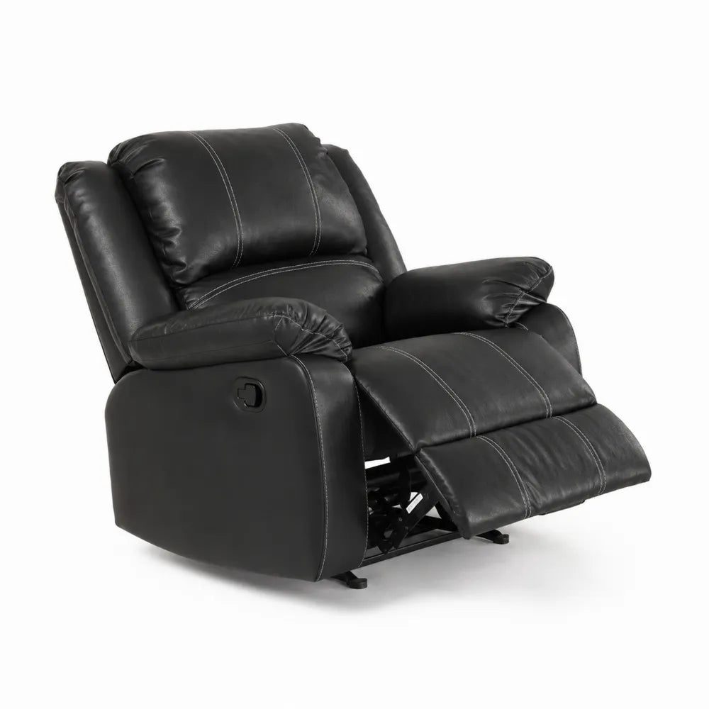 Fauteuil Relax Inclinable en Cuir Synth¨¦tique Noir