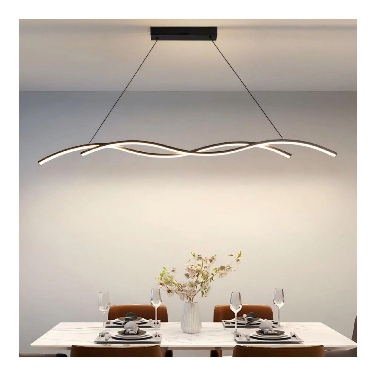 Eclairage Noir et Blanc contemporain en version suspension 6000K