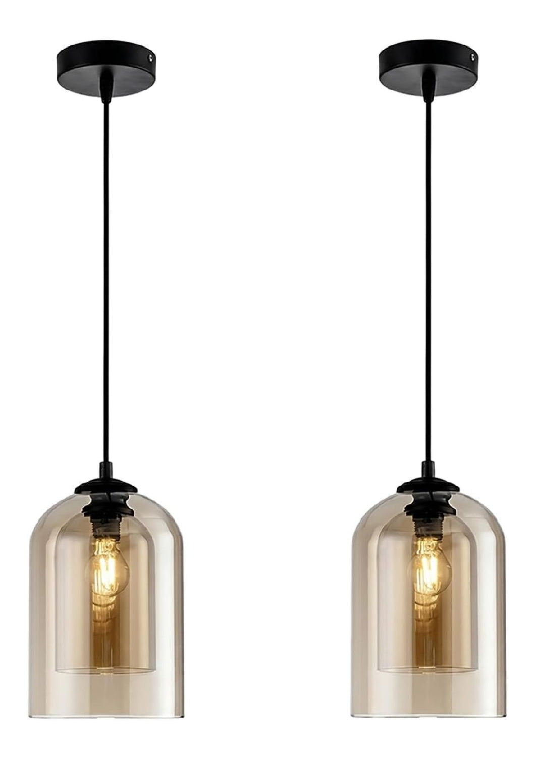 Suspension Ambre et Rouge au style moderne avec conception fonctionnelle 40 W IP20 E27