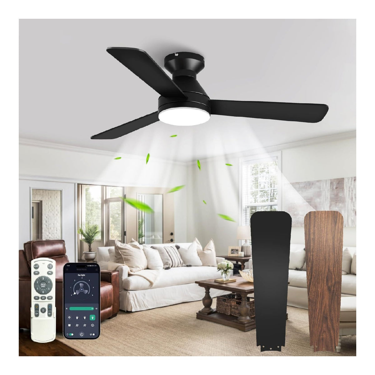 Plafonnier decoratif Noir et Blanc avec diffusion lumineuse harmonieuse 3000K
