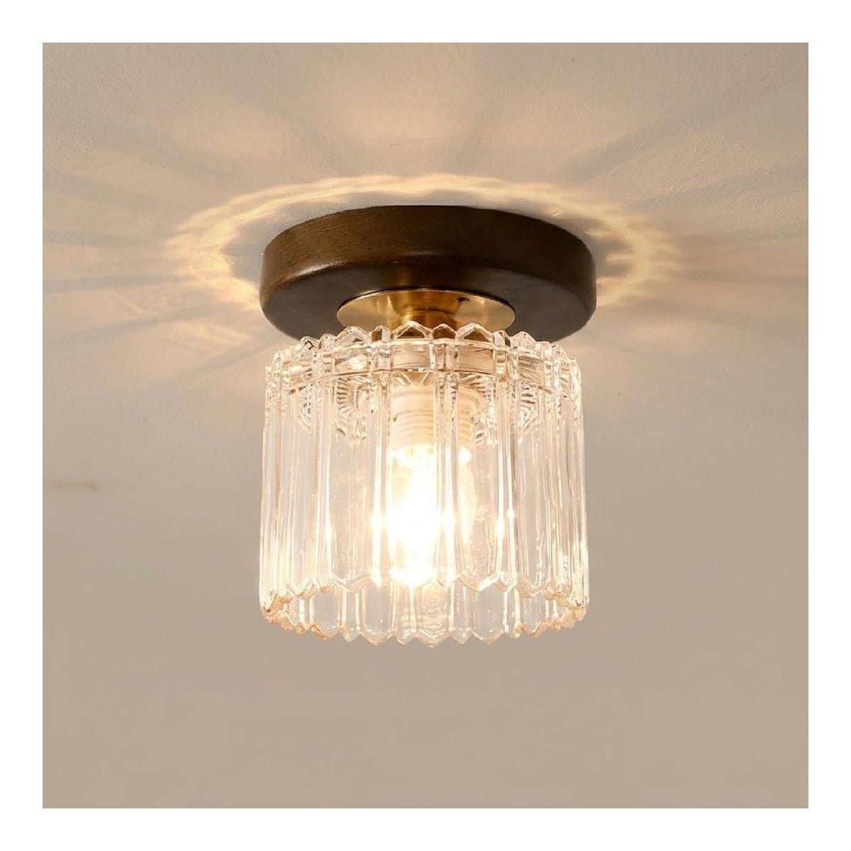 Plafonnier decoratif Cuivre et Transparent avec diffusion lumineuse harmonieuse E27