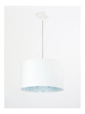 Suspension Blanc et Bleu aux lignes epurees avec eclairage confortable 60 W IP20