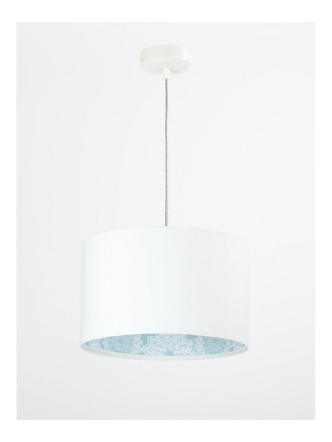 Suspension Blanc et Bleu aux lignes epurees avec eclairage confortable 60 W IP20