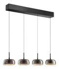 Luminaire Noir a silhouette graphique de type suspension