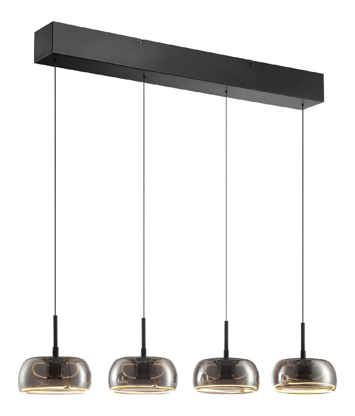 Luminaire Noir a silhouette graphique de type suspension