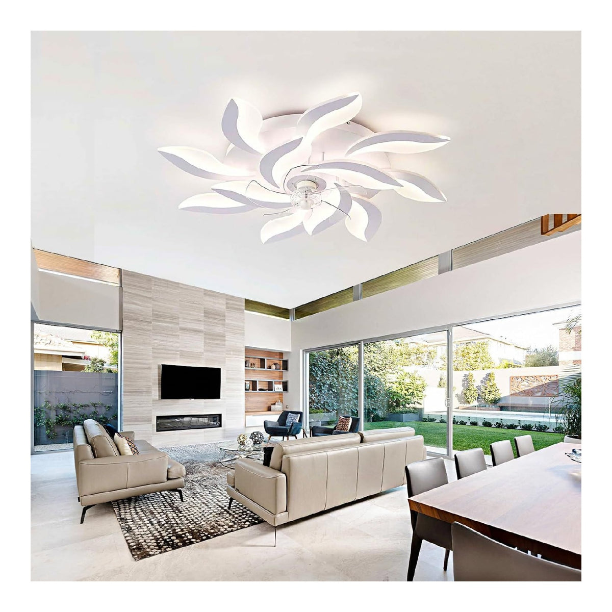 Lustre decoratif Noir et Blanc avec diffusion lumineuse harmonieuse 135W